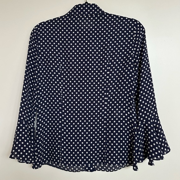 Michael Kors Collection Silk Polka Dot Blouse 2 - Picture 2 of 10